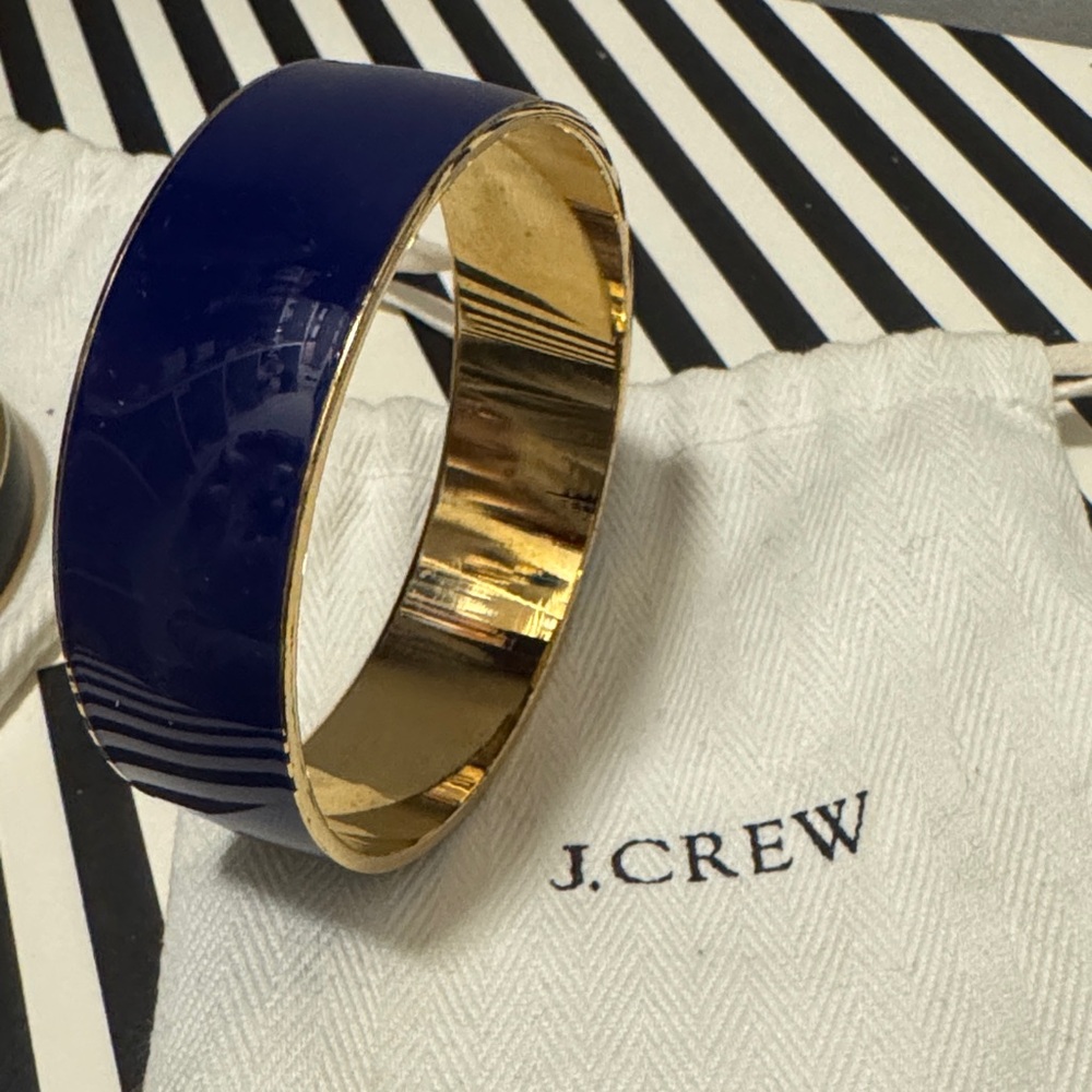 J. Crew Deep Blue and Gold Bangle